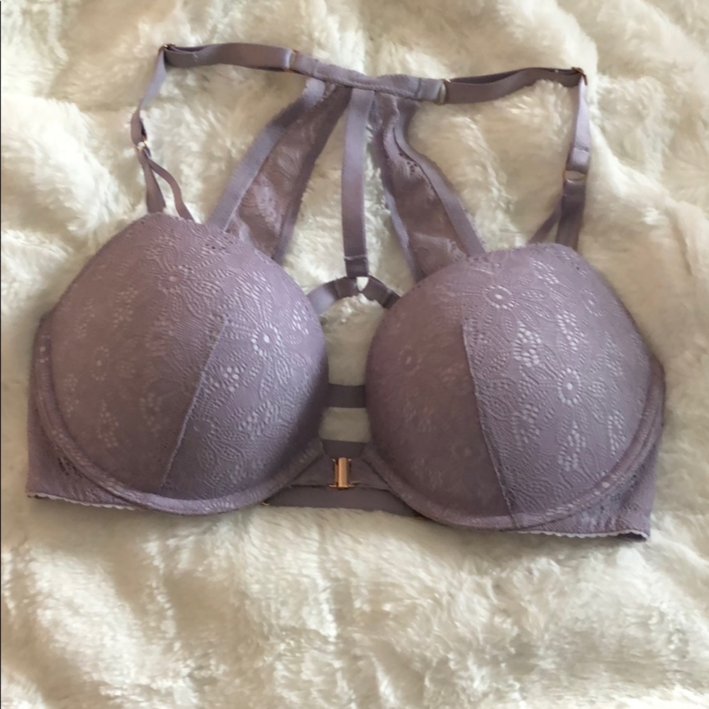 Lavender front closure bra